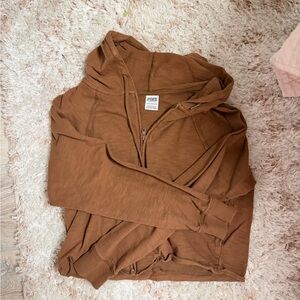 Brown Zip-Up Hoodie